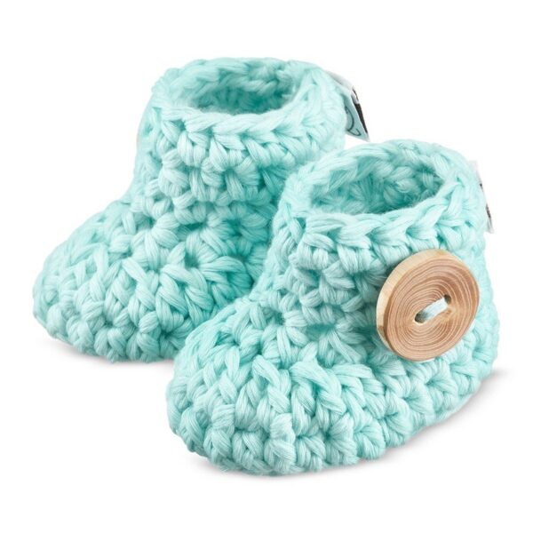 Maylily gehaakte baby slofjes mint