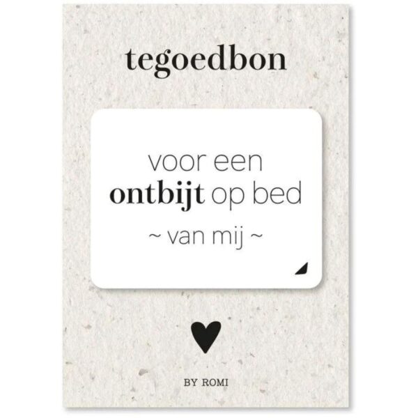 Tegoedbon Ontbijt op bed