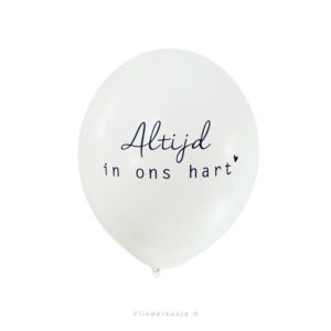 Witte ballon Altijd in ons hart