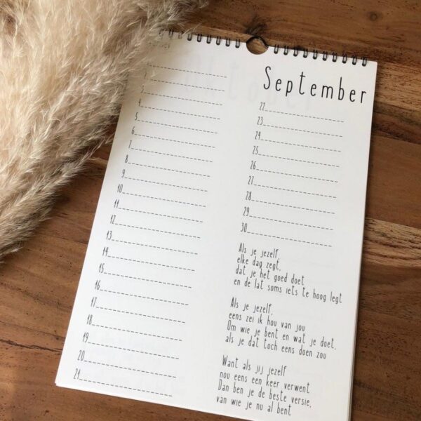 Verjaardags kalender september