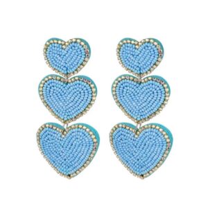 drie hartjes blauw oorbellen