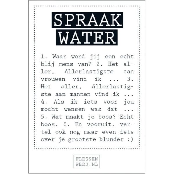 Spraakwater etiket