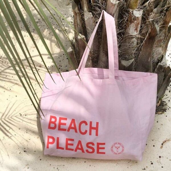 Strandtas roze beach please